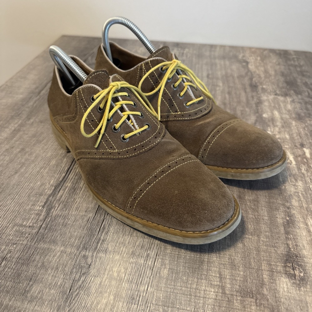 Johnston and Murphy Men's Size 9.5M Brown Suede Oxford Dress Shoes 59-0606